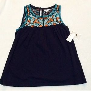 NWT Crown & Ivy Embroidered Tanktop•Sz M (Petite)